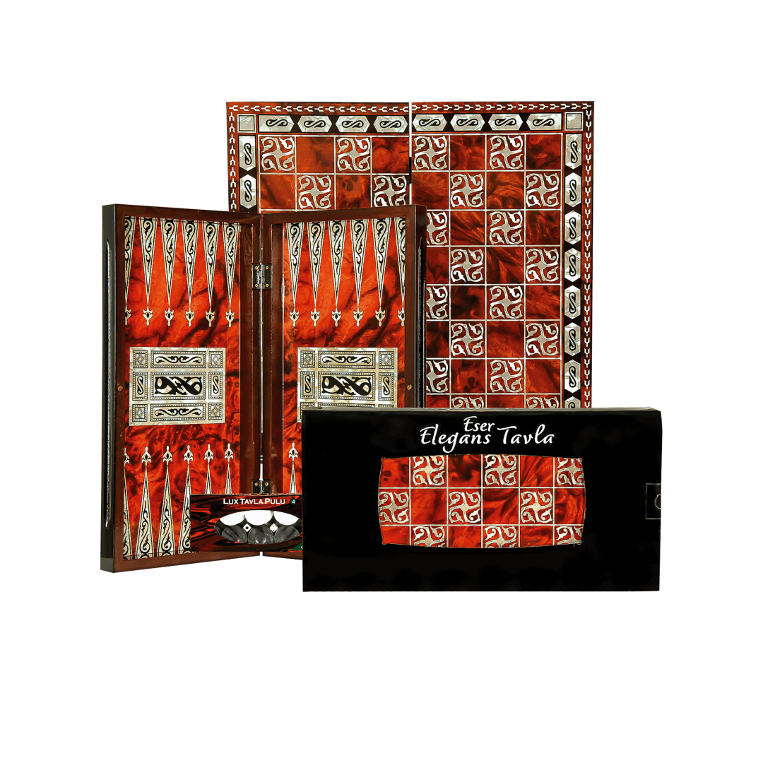 Eser Elegance Tavla (Büyük) Kahverengi Sedefli Sed-024